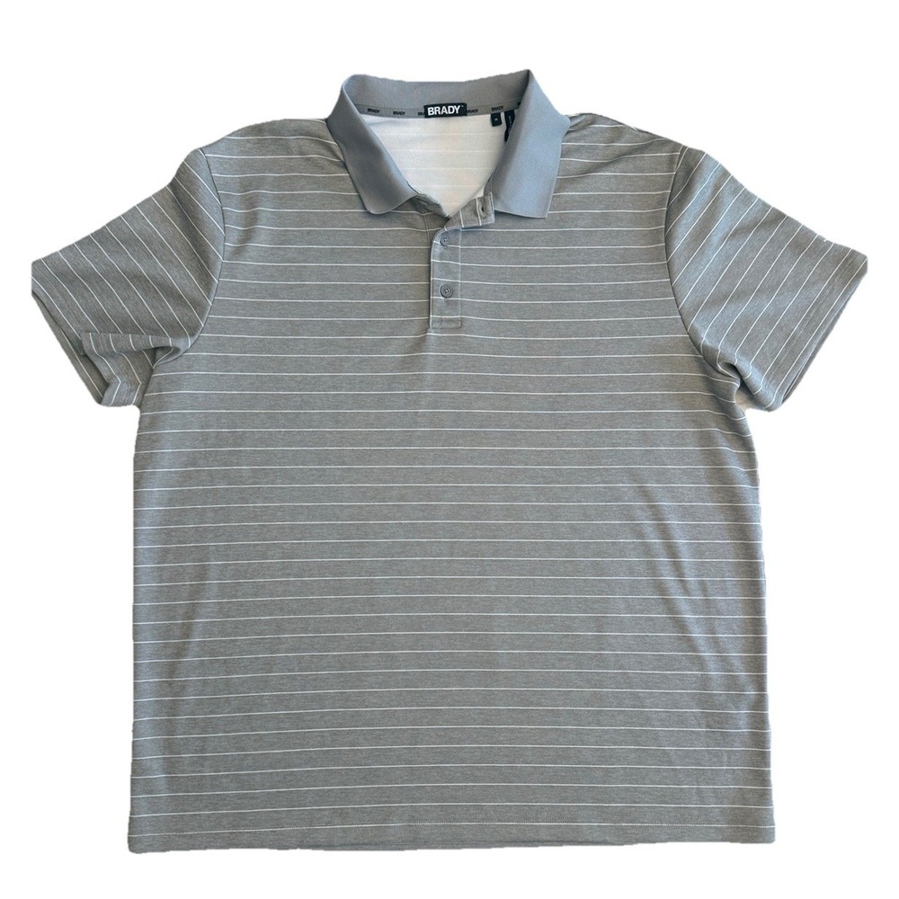 Brady Brand Tom shirt men XL polo stretch performance Golf pickle tennis‎ GRAY